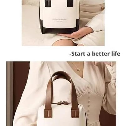 Large Leather Travel Makeup Bag with Dividers Lay Flat Opening view 4 - Nexusmart Pakistan