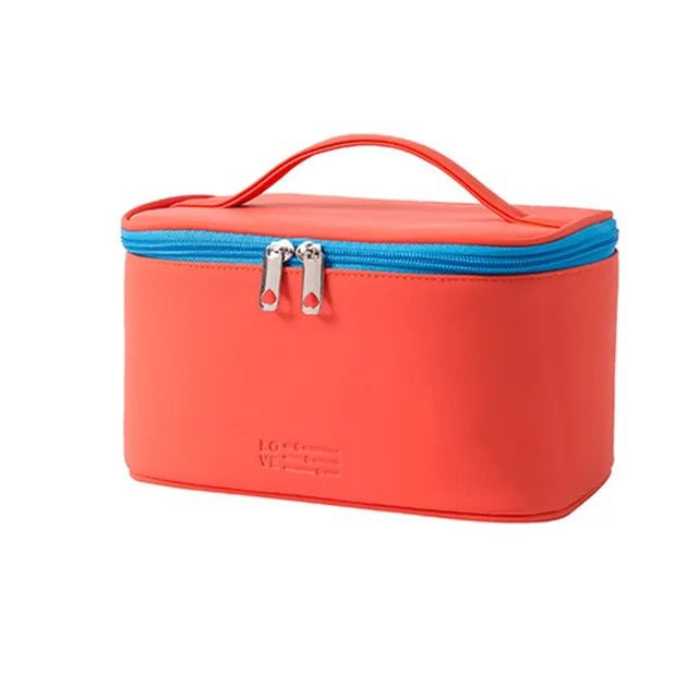 Multicolor PU Leather Cosmetic Box Bag Large Capacity with Handle view 2 - Nexusmart Pakistan