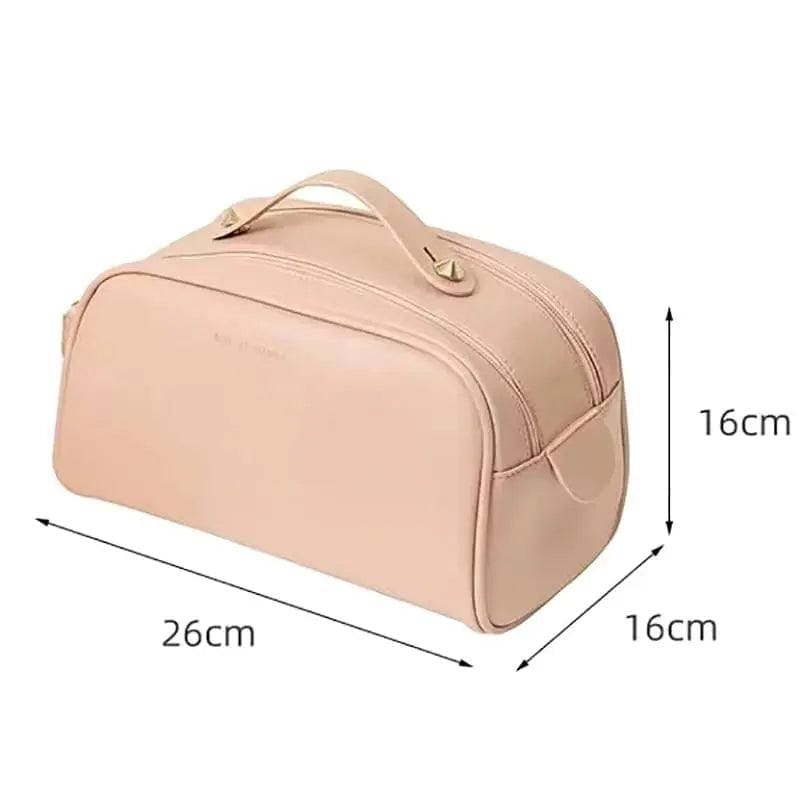 Large Soft PU Leather Cosmetic Bag Travel Makeup Organizer view 7 - Nexusmart Pakistan