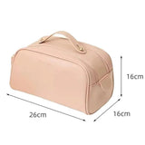 Large Soft PU Leather Cosmetic Bag Travel Makeup Organizer view 7 - Nexusmart Pakistan