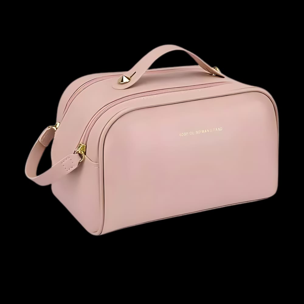 Large Soft PU Leather Cosmetic Bag Travel Makeup Organizer view 5 - Nexusmart Pakistan