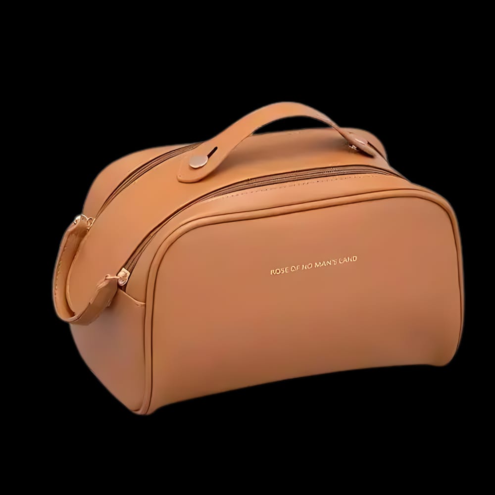 Large Soft PU Leather Cosmetic Bag Travel Makeup Organizer view 6 - Nexusmart Pakistan