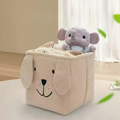 Soft Plush Dog Ear Storage Basket Cute Kids Toy & Room Organizer product image - Nexusmart Pakistan