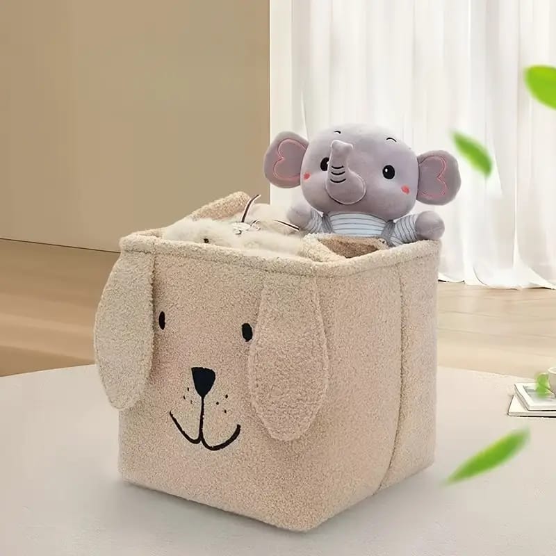 Soft Plush Dog Ear Storage Basket Cute Kids Toy & Room Organizer product image - Nexusmart Pakistan
