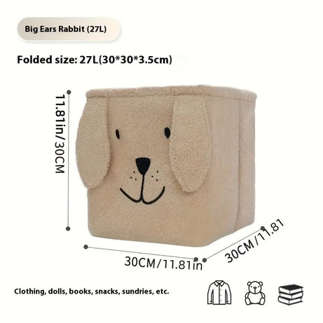 Soft Plush Dog Ear Storage Basket Cute Kids Toy & Room Organizer view 2 - Nexusmart Pakistan