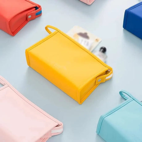 Small PU Leather Cosmetic Pouch Everyday Makeup Clutch Bag view 5 - Nexusmart Pakistan