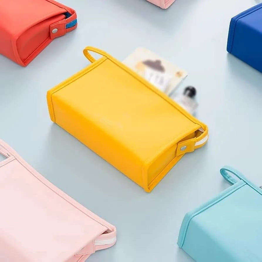 Small PU Leather Cosmetic Pouch Everyday Makeup Clutch Bag view 5 - Nexusmart Pakistan