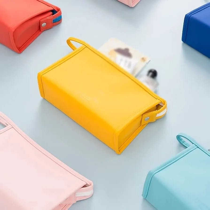Small PU Leather Cosmetic Pouch Everyday Makeup Clutch Bag view 5 - Nexusmart Pakistan
