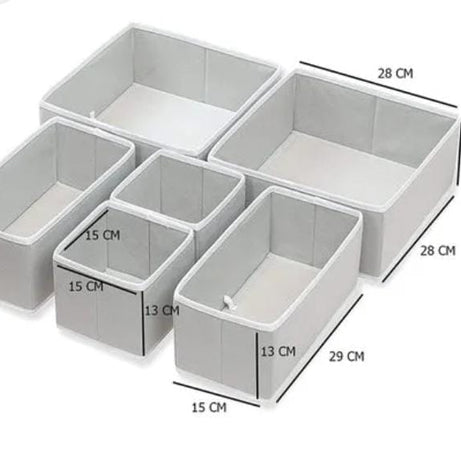 6-Piece Fabric Drawer Organizer Set Foldable Storage Bins for Home view 2 - Nexusmart Pakistan