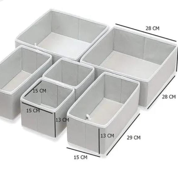 6-Piece Fabric Drawer Organizer Set Foldable Storage Bins for Home view 2 - Nexusmart Pakistan