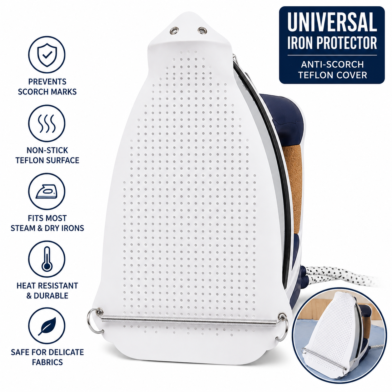 Universal Anti-Scorch Teflon Iron Shoe Cover – Non-Stick Iron Protector for Delicate Fabrics