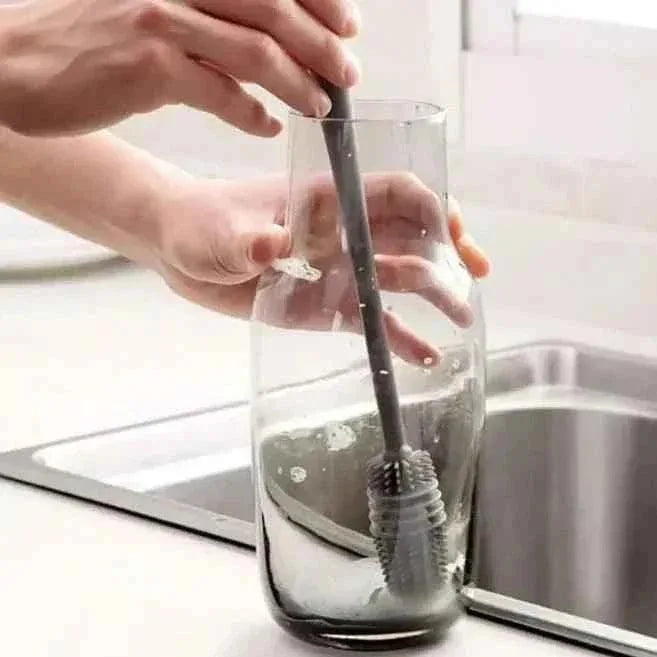 Bottle Cleaning Brush with Rubber TPR Bristles for Deep Cleaning