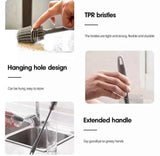 Bottle Cleaning Brush with Rubber TPR Bristles for Deep Cleaning