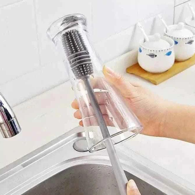 Bottle Cleaning Brush with Rubber TPR Bristles for Deep Cleaning