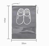 10 Travel Shoe Pouches Grey Fabric Dustproof - 10 Pieces