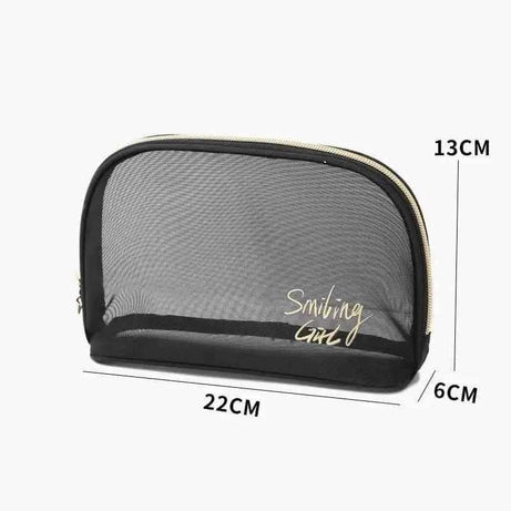 Black Mesh Makeup Bag for Travel and Organization