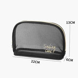 Black Mesh Makeup Bag for Travel and Organization