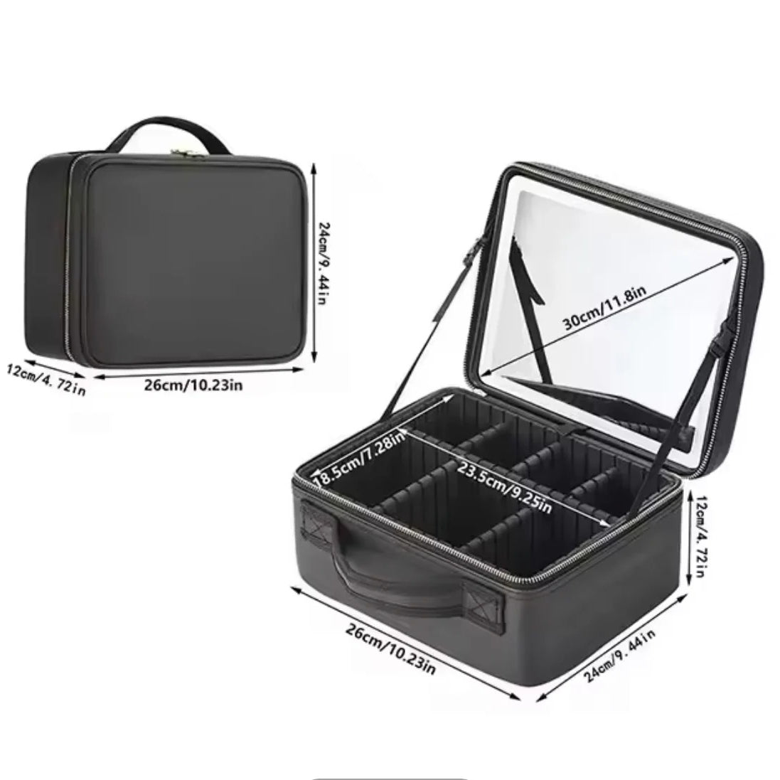 Smart LED Makeup Organizer Bag with Lighted Mirror view 4 - Nexusmart Pakistan