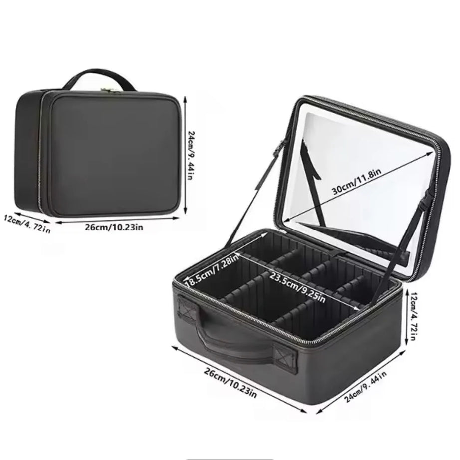 Smart LED Makeup Organizer Bag with Lighted Mirror view 4 - Nexusmart Pakistan