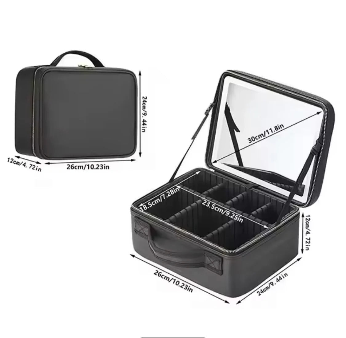 Smart LED Makeup Organizer Bag with Lighted Mirror view 4 - Nexusmart Pakistan