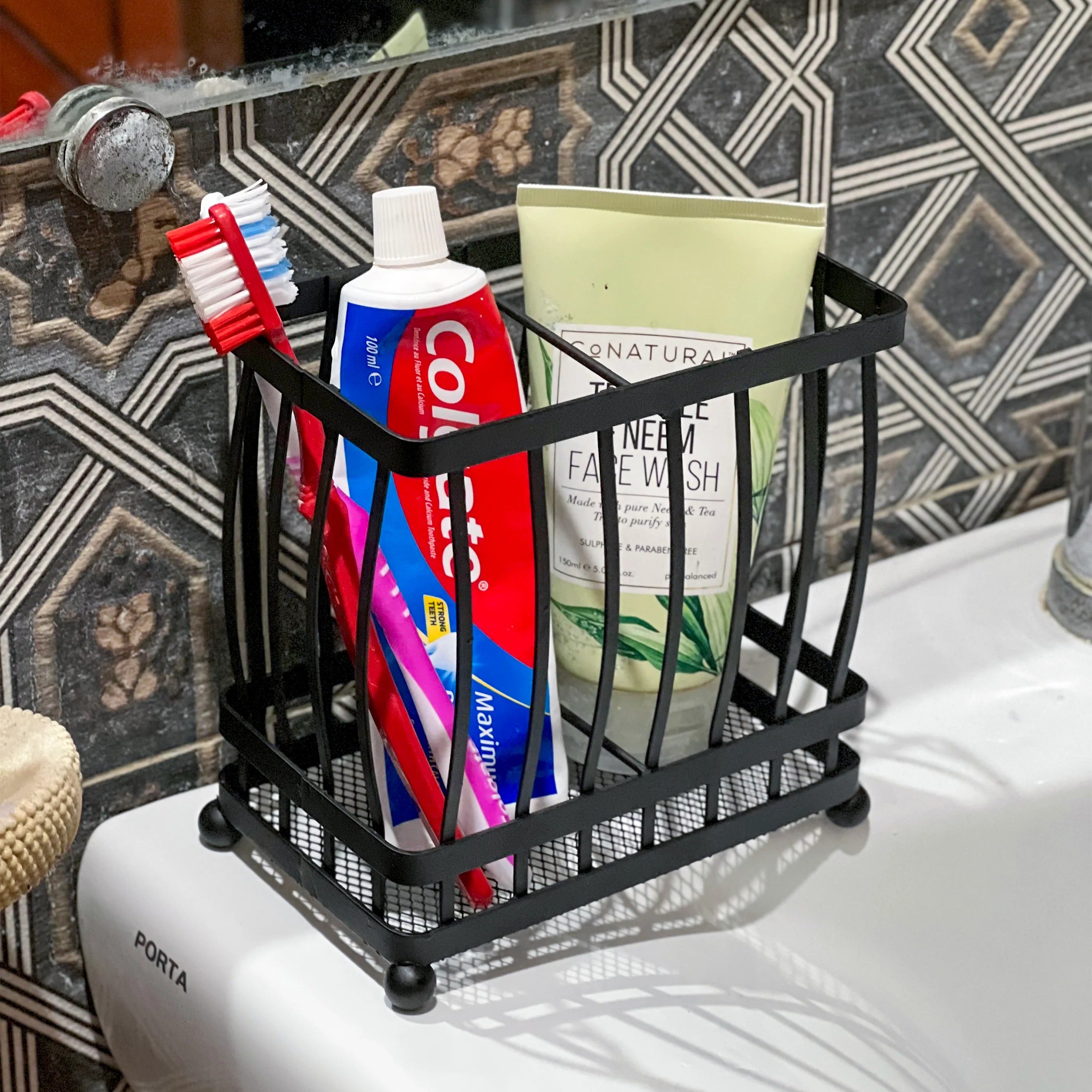Metal Wire Cutlery Caddy Kitchen Utensil & Stationery Holder view 9 - Nexusmart Pakistan