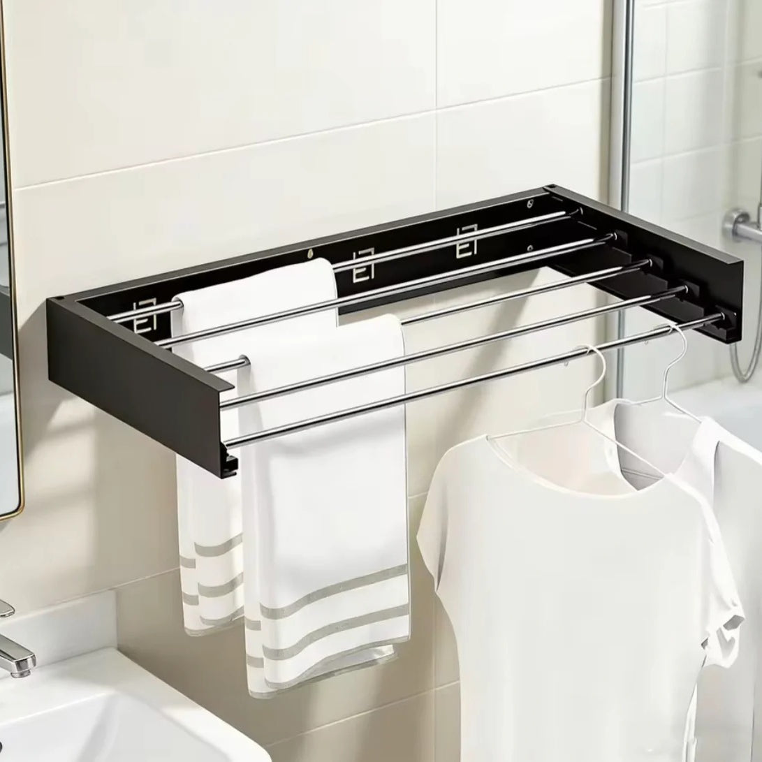Wall Mounted Foldable Clothes Rack 80CM Bathroom Accessories view 6 - Nexusmart Pakistan