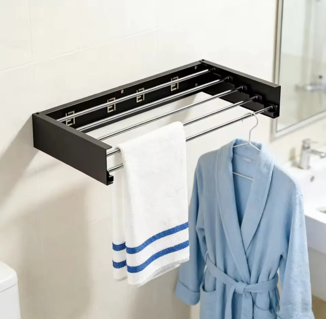 Wall Mounted Foldable Clothes Rack 80CM Bathroom Accessories product image - Nexusmart Pakistan