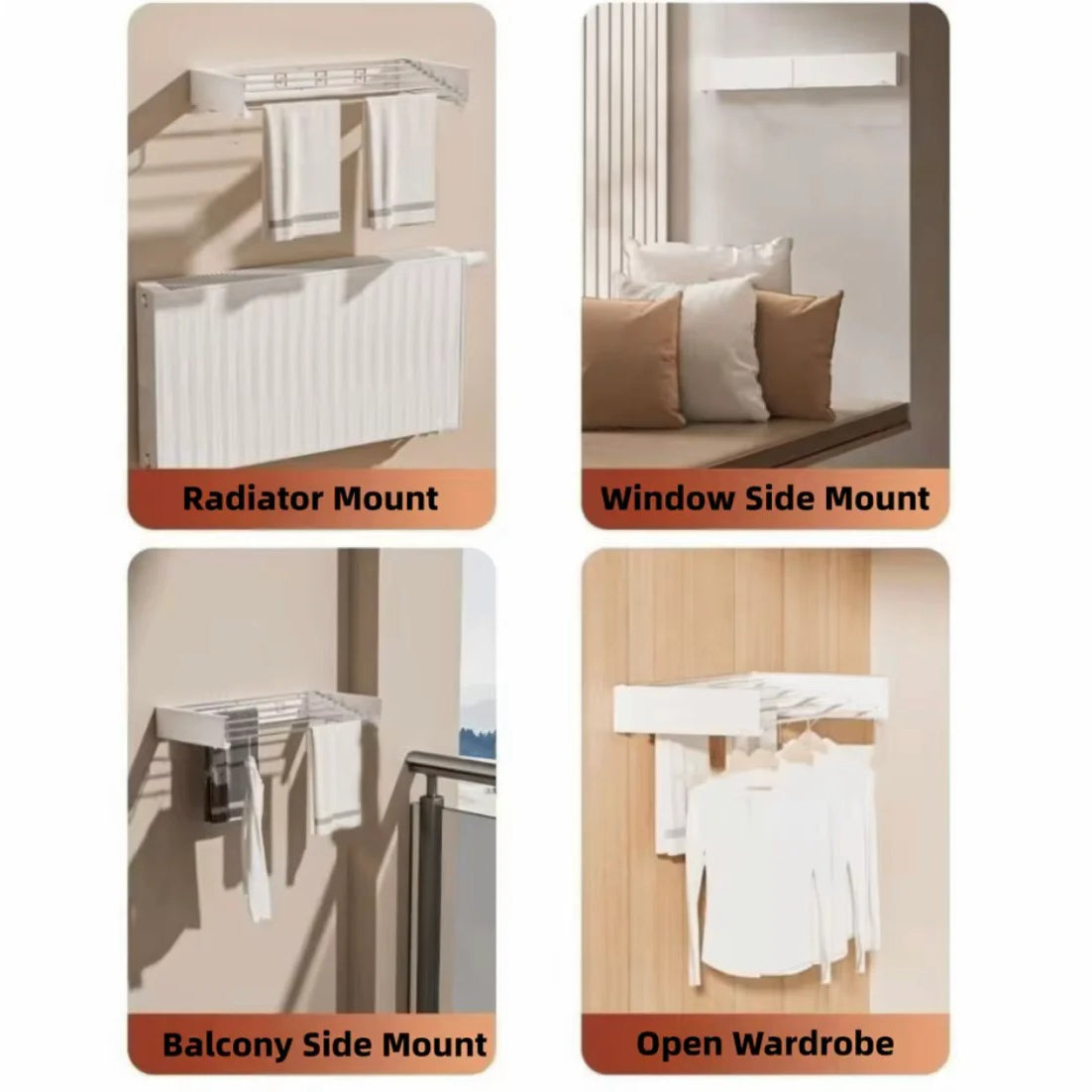 Wall Mounted Foldable Clothes Rack 80CM Bathroom Accessories view 2 - Nexusmart Pakistan