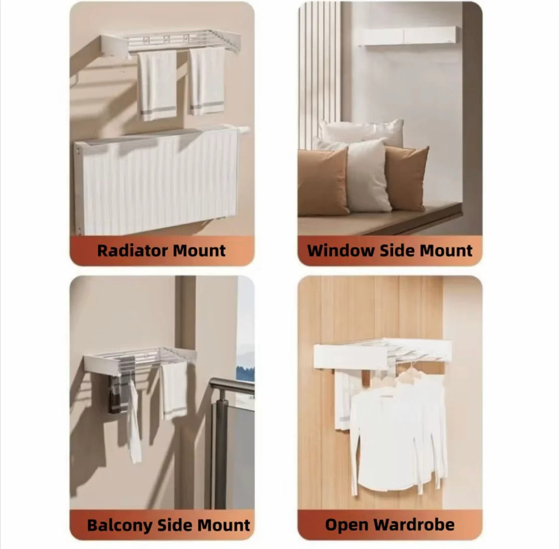 Wall Mounted Foldable Clothes Rack 80CM Bathroom Accessories view 2 - Nexusmart Pakistan