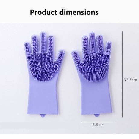 Magic Silicone Washing Gloves Pair Cleaning & Laundry view 3 - Nexusmart Pakistan