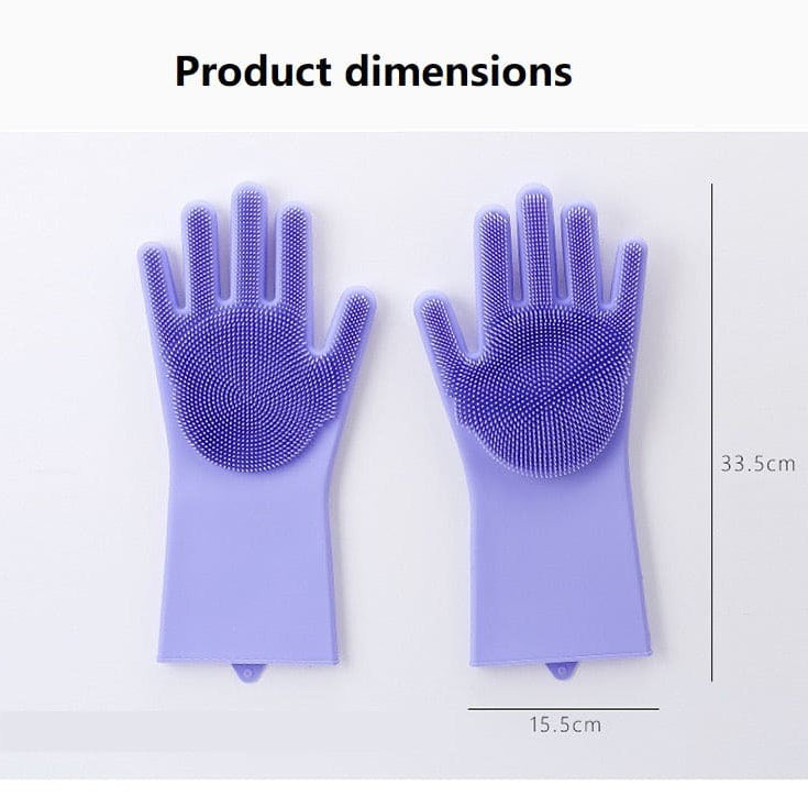 Magic Silicone Washing Gloves Pair Cleaning & Laundry view 3 - Nexusmart Pakistan