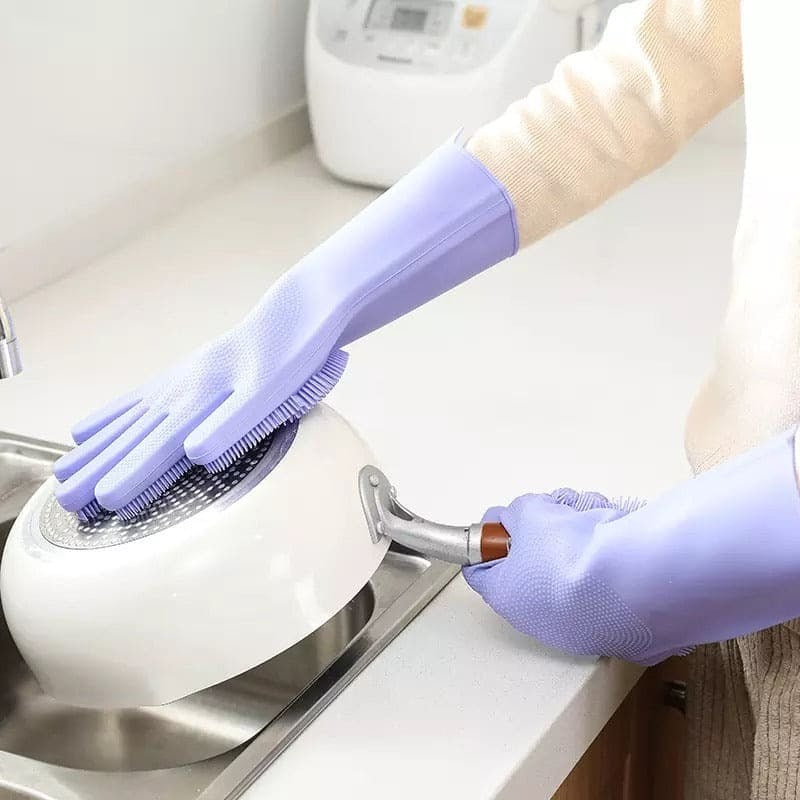 Magic Silicone Washing Gloves Pair Cleaning & Laundry view 10 - Nexusmart Pakistan