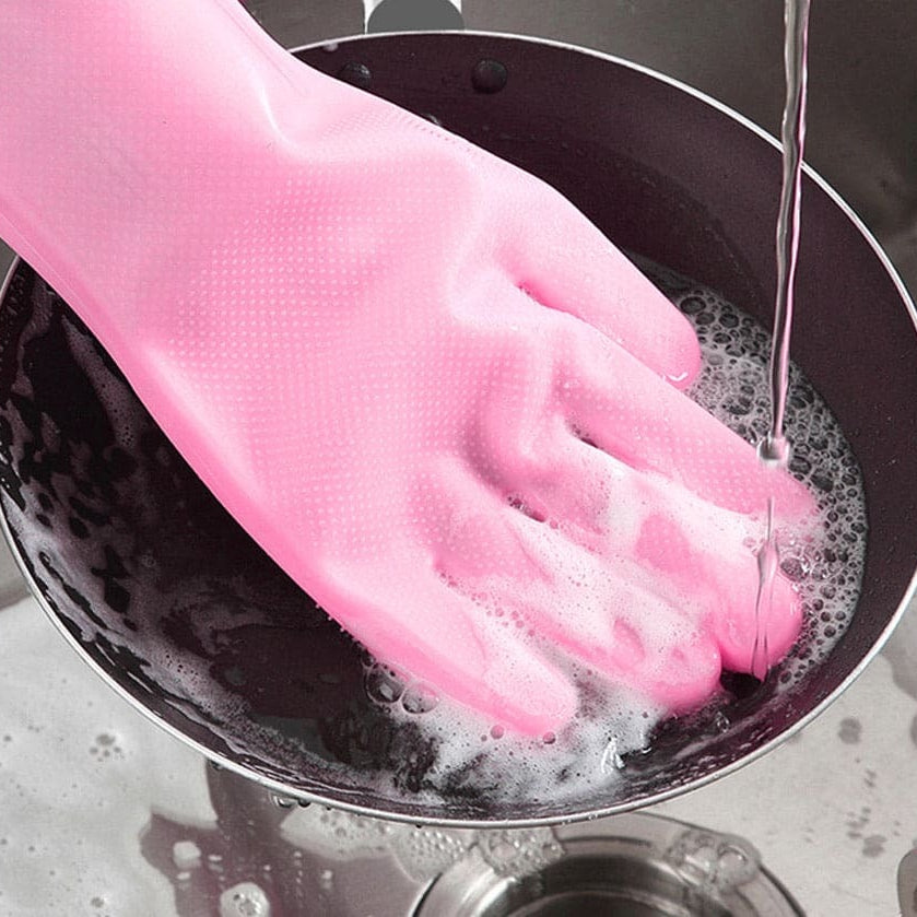 Magic Silicone Washing Gloves Pair Cleaning & Laundry view 11 - Nexusmart Pakistan