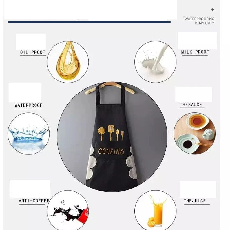 Waterproof Kitchen Cooking Apron Oil & Water Resistant with Front Po view 2 - Nexusmart Pakistan