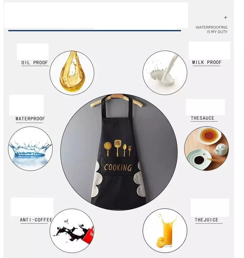 Waterproof Kitchen Cooking Apron Oil & Water Resistant with Front Po view 2 - Nexusmart Pakistan