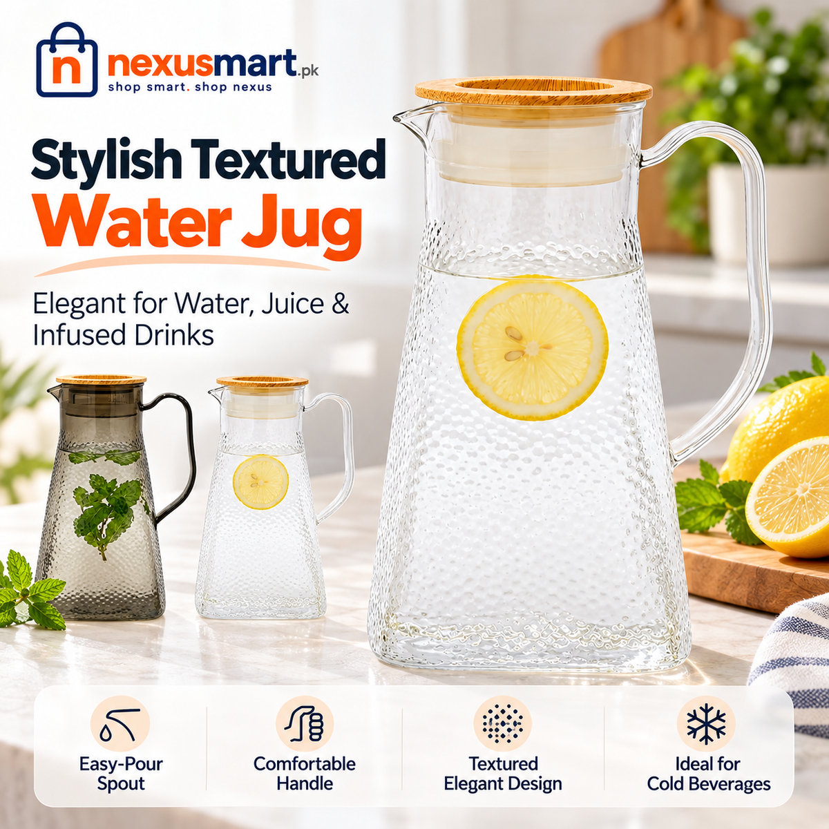 Happy Zibo Plastic Water Jug 1.8L – Everyday Serving Jug