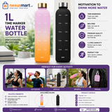 1L Time Marker Water Bottle – Motivational Sports Bottle