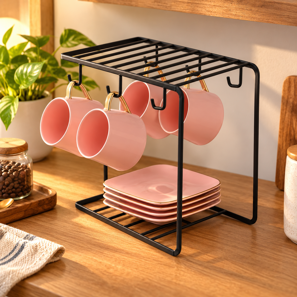 Metal Cup Stand for Kitchen & Countertop Organization