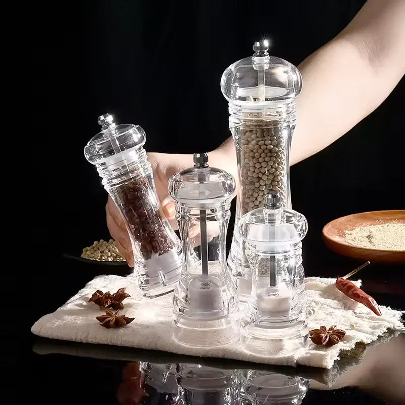 Acrylic Manual Paper Grinder Salt & Pepper Mills