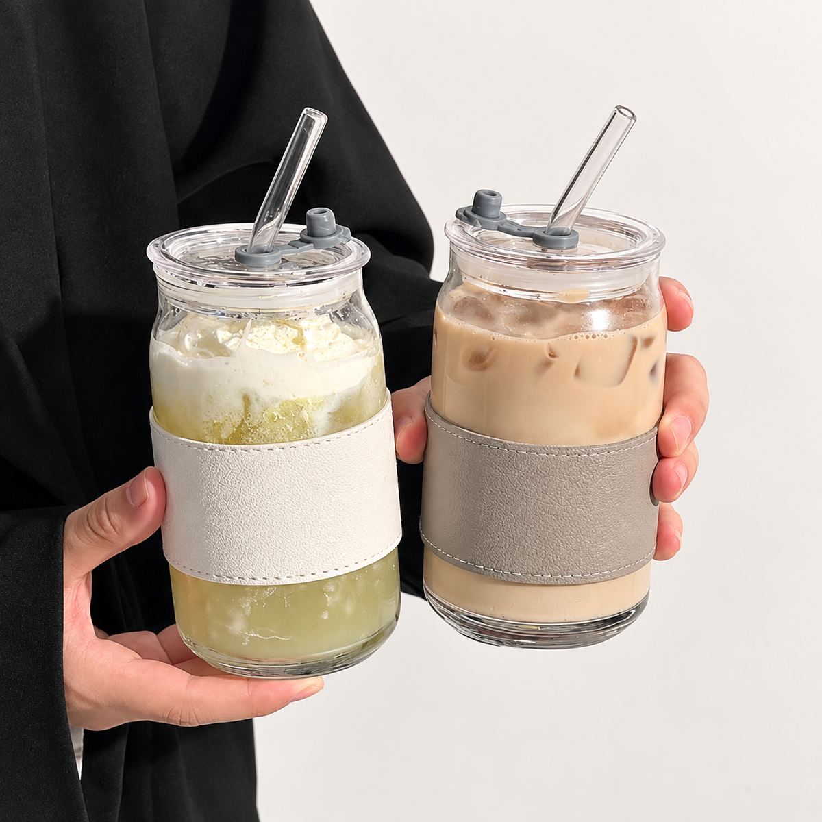 Aesthetic Glass Sipper – Reusable Stylish Drinking Cup
