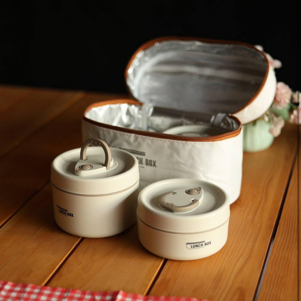 Thermal Lunch Box with Stainless Steel Interior, Fork & Spoon