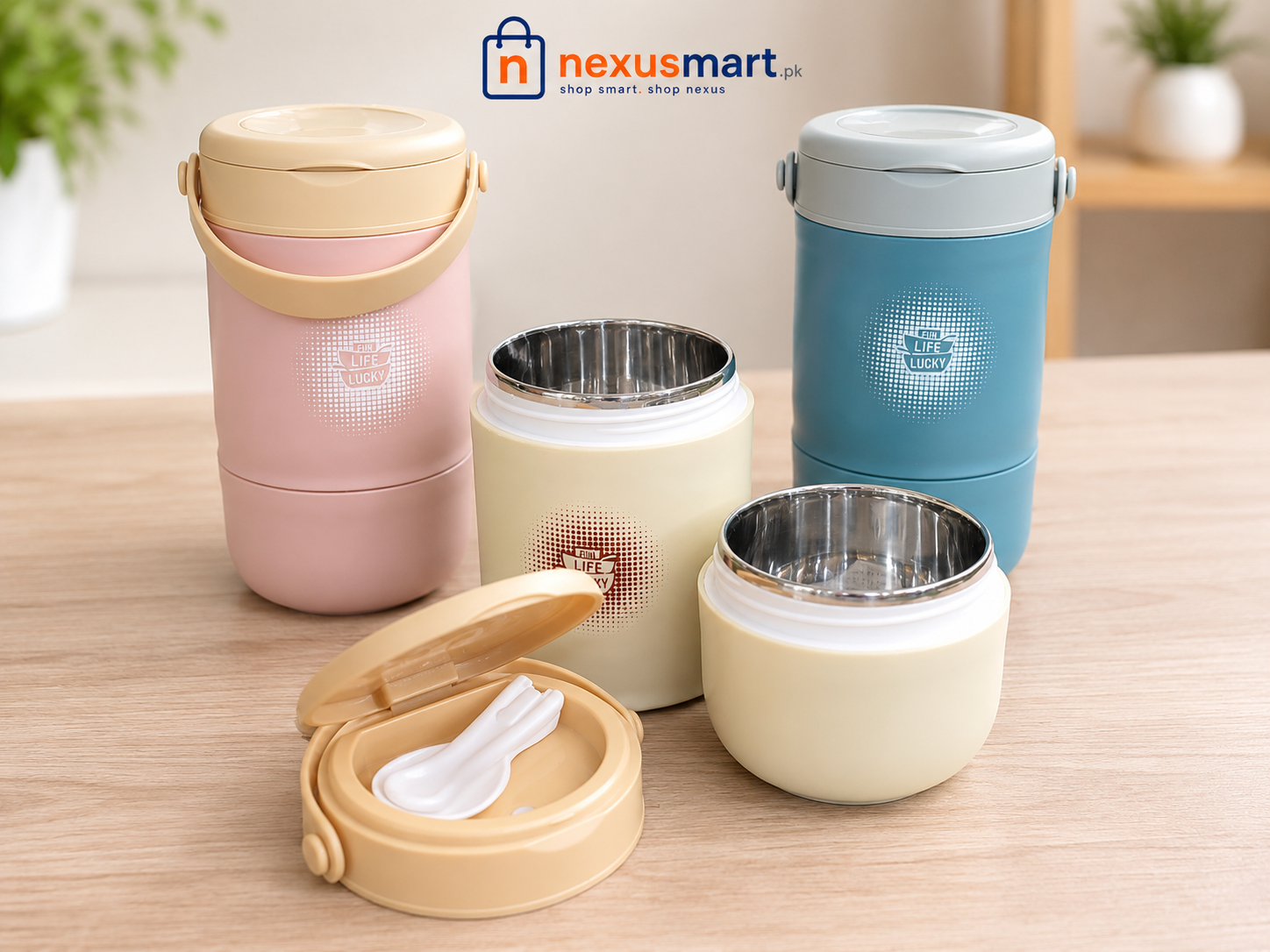 12-Hour Hot Portable Food Flask with Carry Handle – Insulated Lunch Container