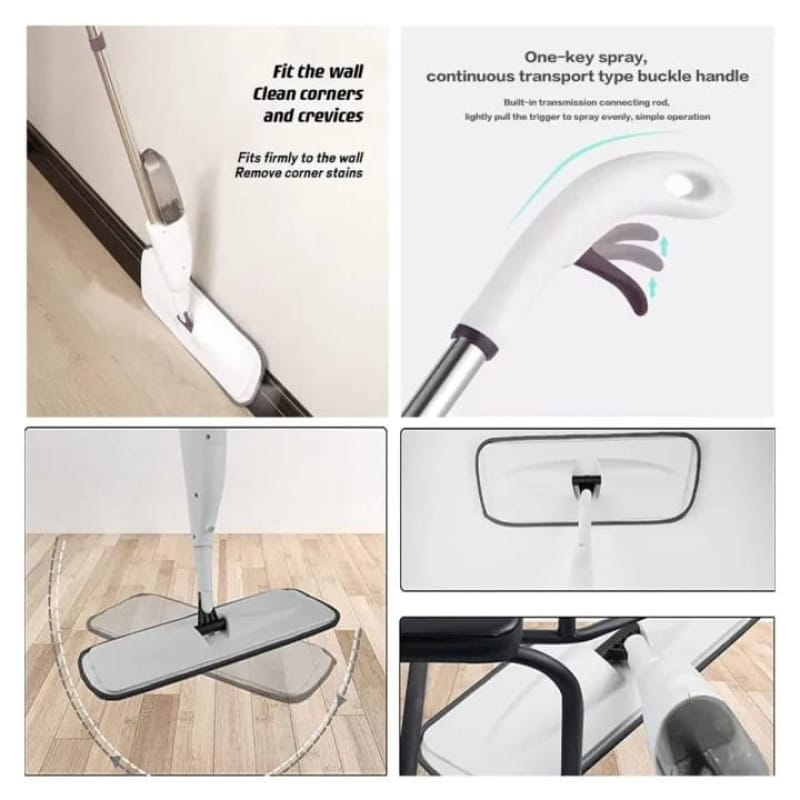2-in-1 360° Water Spray Microfiber Mop – Floor Cleaning Spray Mop