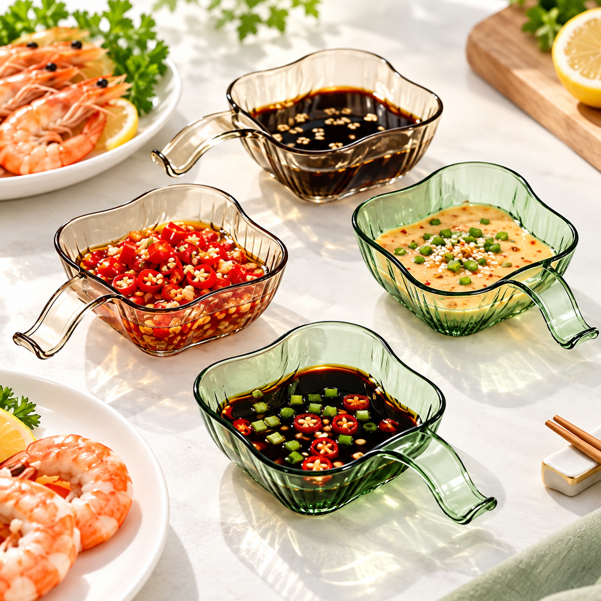 6-Piece Dipping Dish Set – Sauce & Condiment Serving Bowls