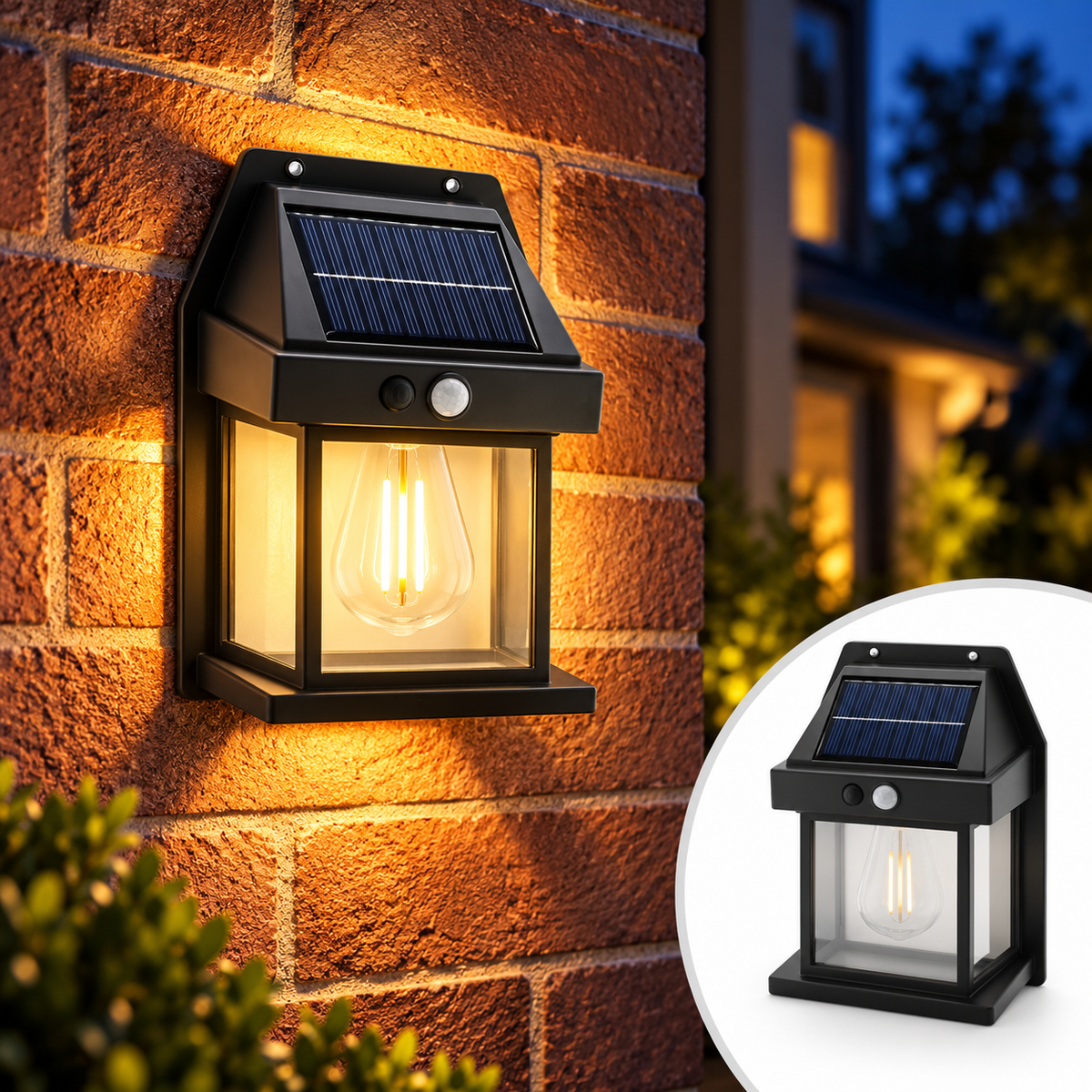 LED Solar Wall Lamp – Waterproof Motion Sensor Outdoor Garden Light