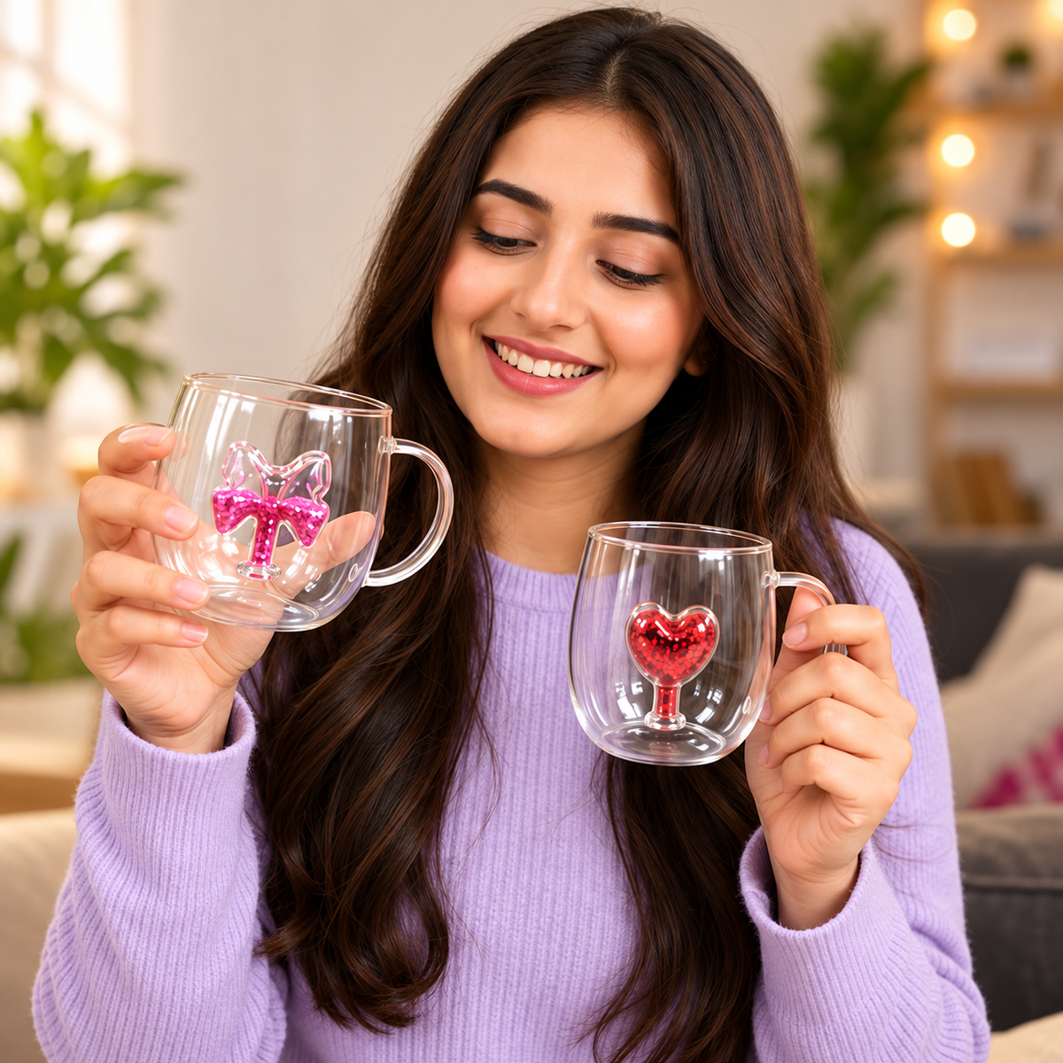 Sweet Glass Cup for Everyday Drinks & Serving