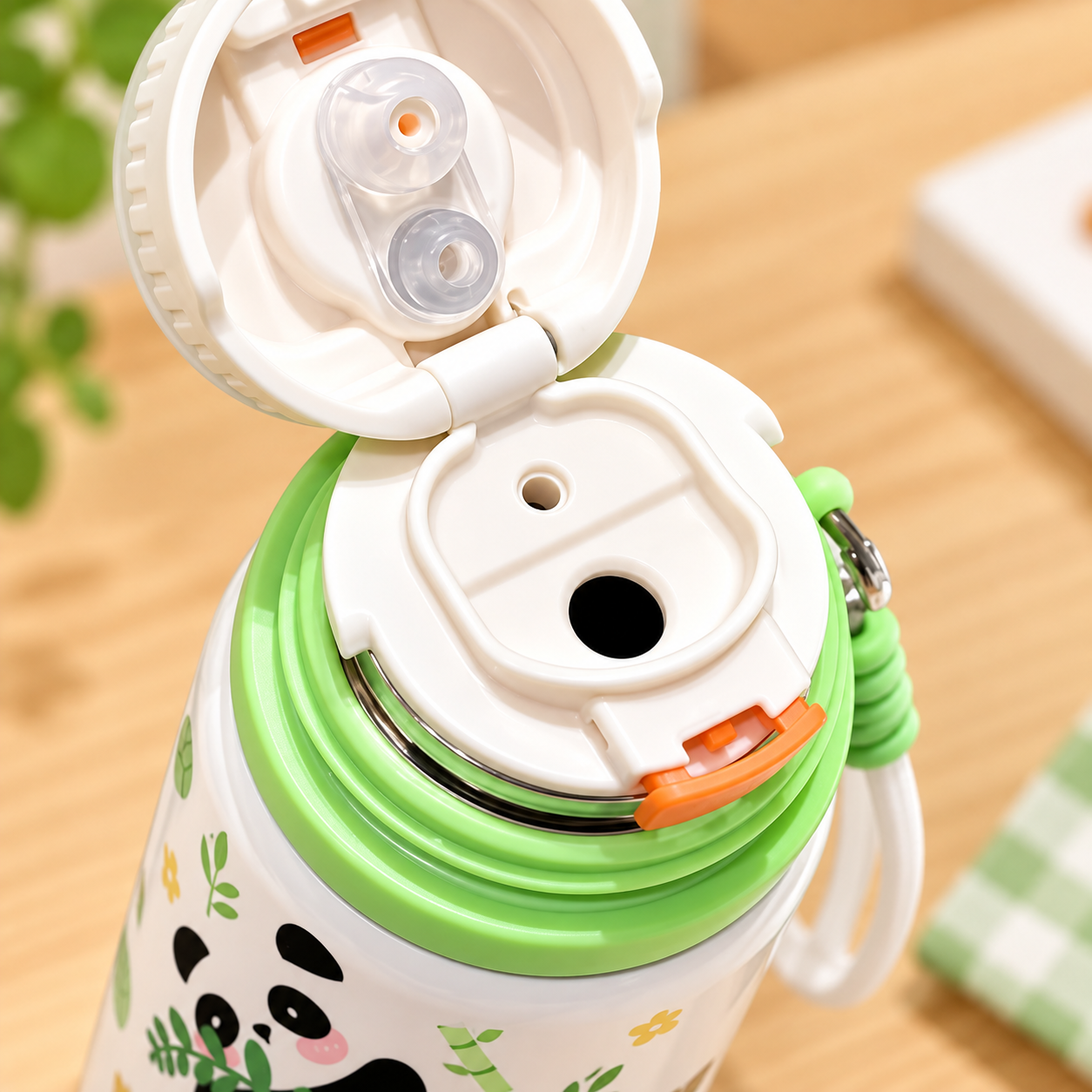 2-in-1 Cute Panda Vacuum Flask – Portable Insulated Water Bottle