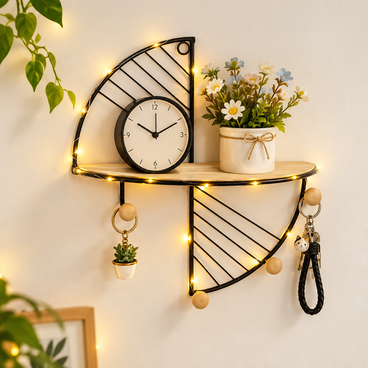Wall-Mounted Storage Shelf – Decorative Space-Saving Wall Organizer