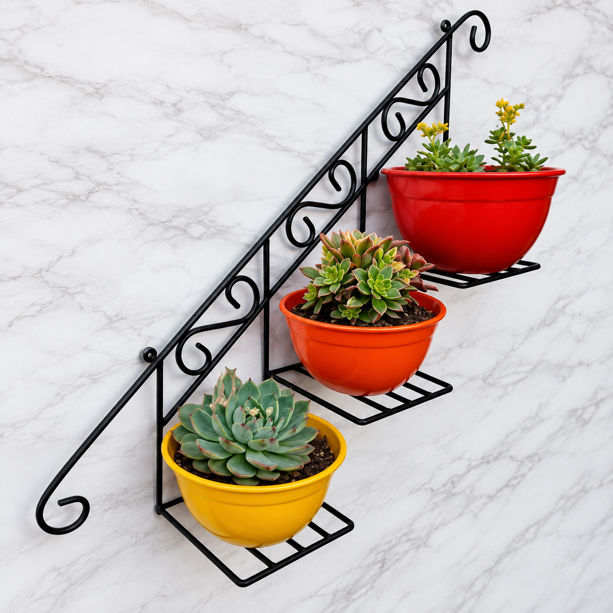 Floral Wall Basket – Decorative Wall-Mounted Basket