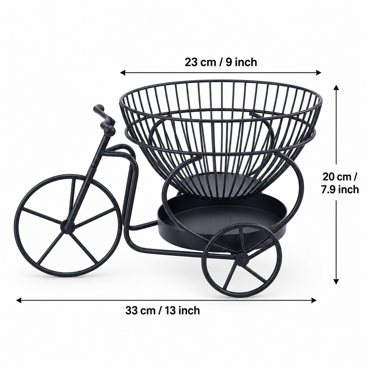 Tricycle Design Fruit Basket – Decorative Countertop Storage Basket
